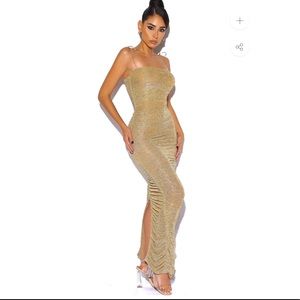 Miss Circle Ruched Chiffon maxi dress